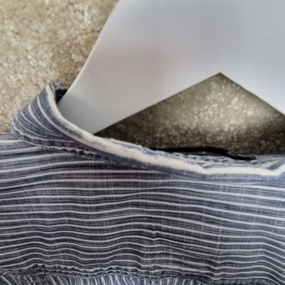 Vintage Billabong Shirt Mens Size Medium Long Sleeve Button Up Stripe Blue White - Picture 8 of 10